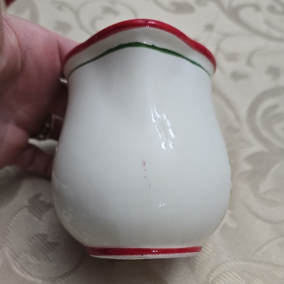 Festive Ceramic Sugar and Creamer Set with Red Accents - Picture 3 of 16